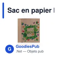 Sac en papier kraft personnalisable grand format 32 x 41 cm avec logo - 100 g/m² - Miniature 1