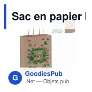 Sac en papier kraft FSC personnalisable 22 x 31 cm avec logo - 90 g/m² - Miniature 1