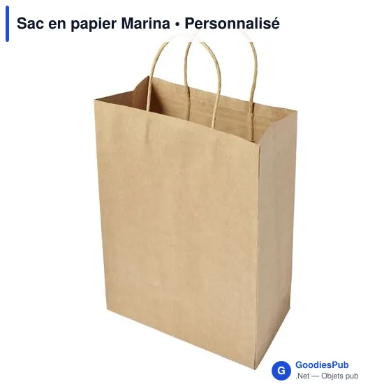 Sac en papier personnalisable Marina avec logo - Image 2