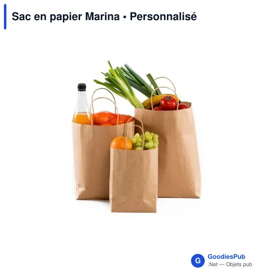 Sac en papier personnalisable Marina avec logo - Image 3
