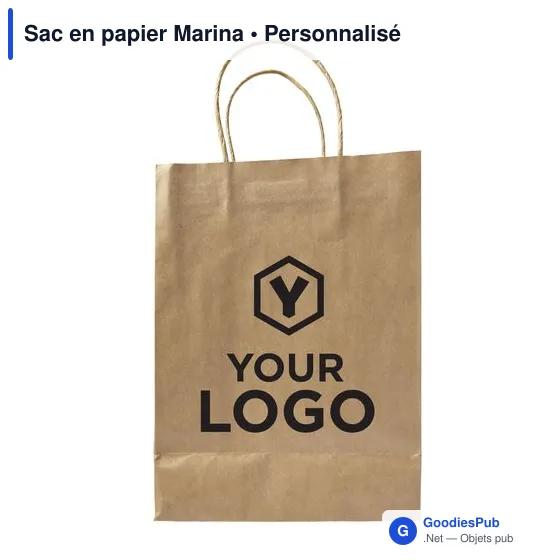 Sac en papier personnalisable Marina avec logo - Image 4
