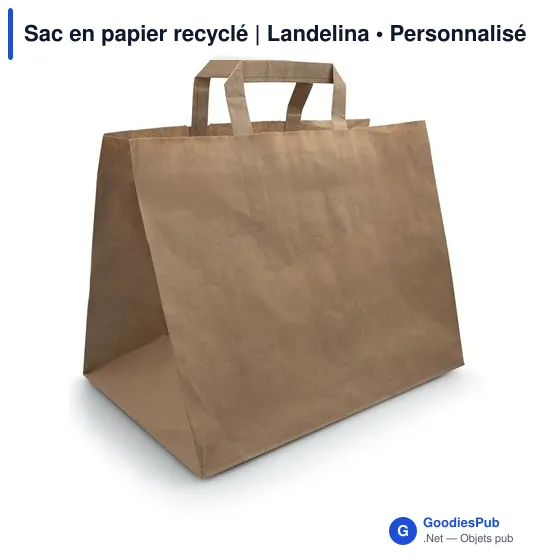 Sac en papier recyclé personnalisable avec logo - Landelina - Image 1