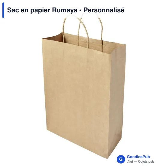 Sac en papier personnalisable Rumaya avec logo - Image 2