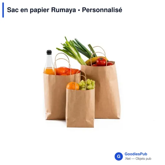 Sac en papier personnalisable Rumaya avec logo - Image 3