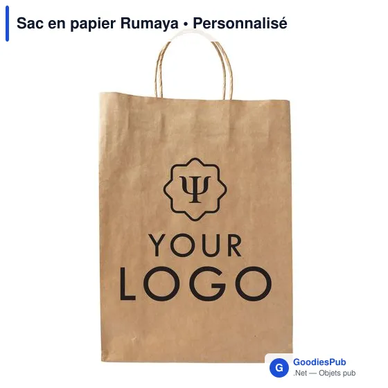 Sac en papier personnalisable Rumaya avec logo - Image 4