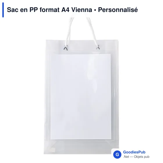 Sac en PP A4 personnalisable avec logo - modèle Vienna - Image 1