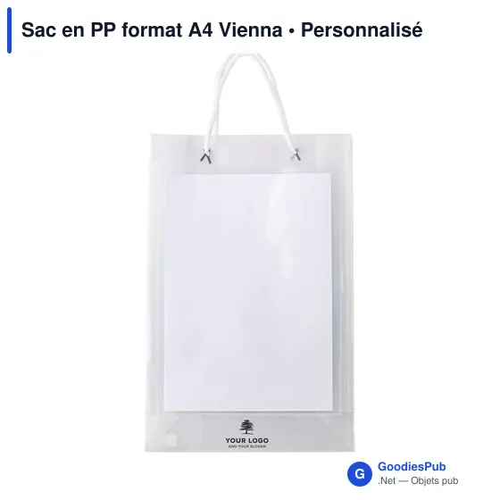 Sac en PP A4 personnalisable avec logo - modèle Vienna - Image 2