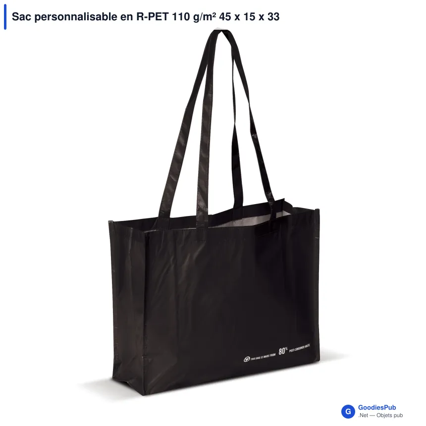 Sac personnalisable en R-PET 110 g/m² 45 x 15 x 33 cm avec logo - R-PET - Image 2