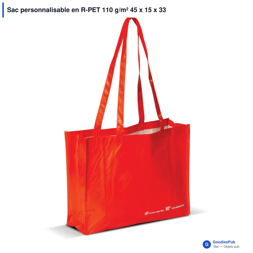 Sac personnalisable en R-PET 110 g/m² 45 x 15 x 33 cm avec logo - R-PET - Image 4