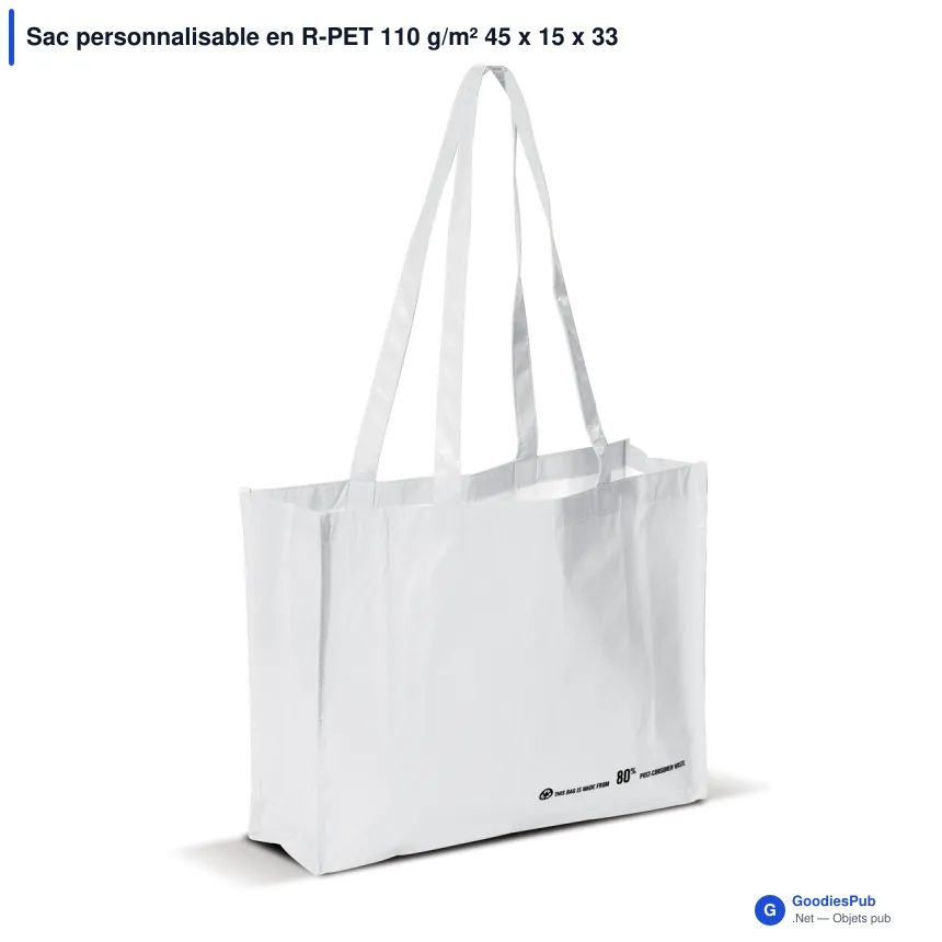 Sac personnalisable en R-PET 110 g/m² 45 x 15 x 33 cm avec logo - R-PET - Image 5