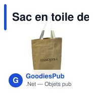 Sac en toile de jute personnalisable 340 g/m² avec logo - Nature - Miniature 1