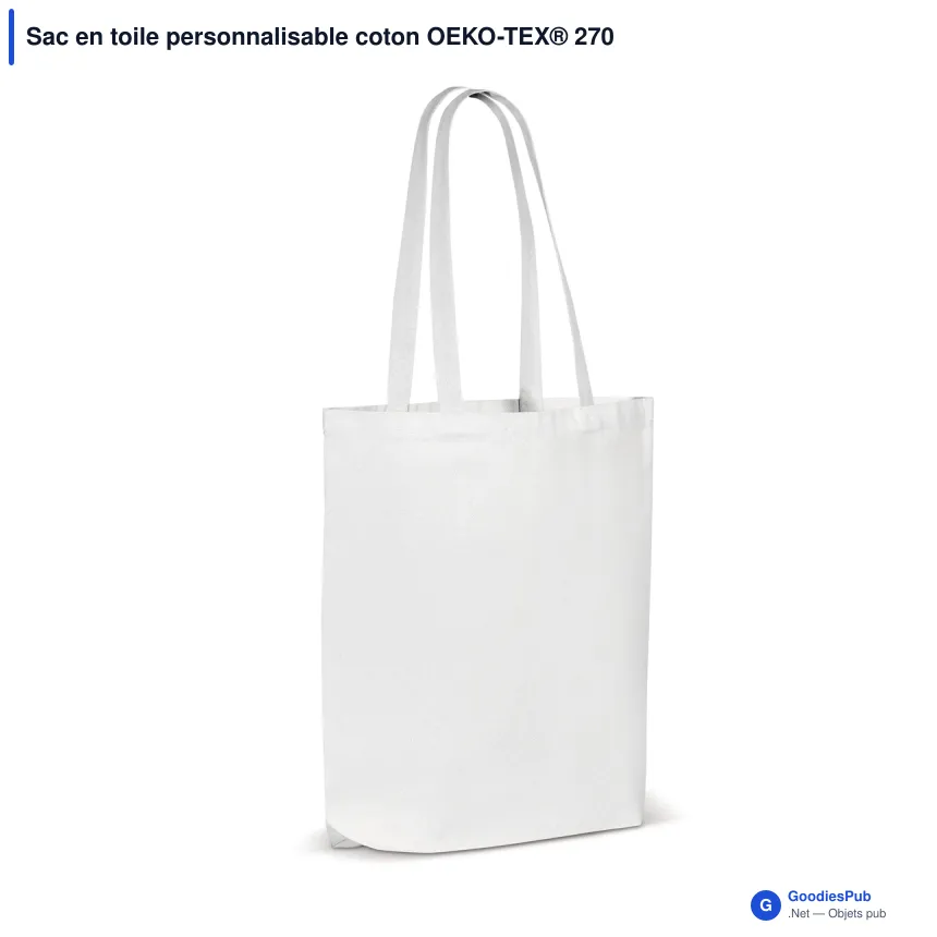 Sac en toile personnalisable coton OEKO-TEX® 270 g/m² 42x12x43 cm avec logo - Couleurs - Image 2
