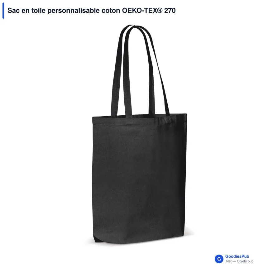 Sac en toile personnalisable coton OEKO-TEX® 270 g/m² 42x12x43 cm avec logo - Couleurs - Image 3