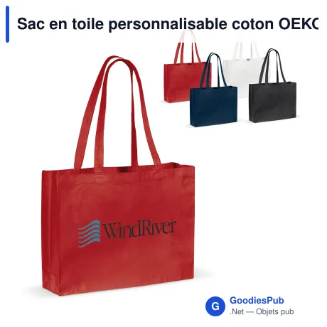 Sac en toile personnalisable coton OEKO-TEX® 270 g/m² 45x10x33 cm avec logo - Couleurs