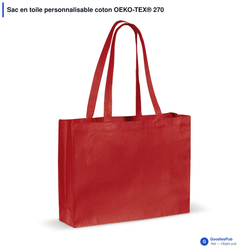 Sac en toile personnalisable coton OEKO-TEX® 270 g/m² 45x10x33 cm avec logo - Couleurs - Image 2