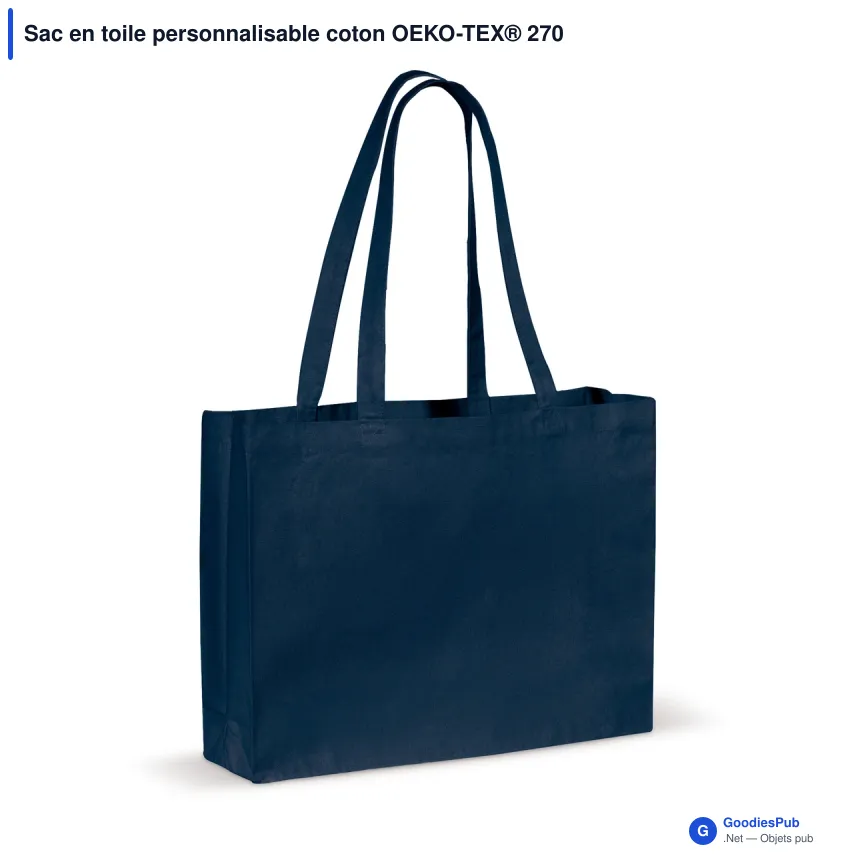 Sac en toile personnalisable coton OEKO-TEX® 270 g/m² 45x10x33 cm avec logo - Couleurs - Image 3