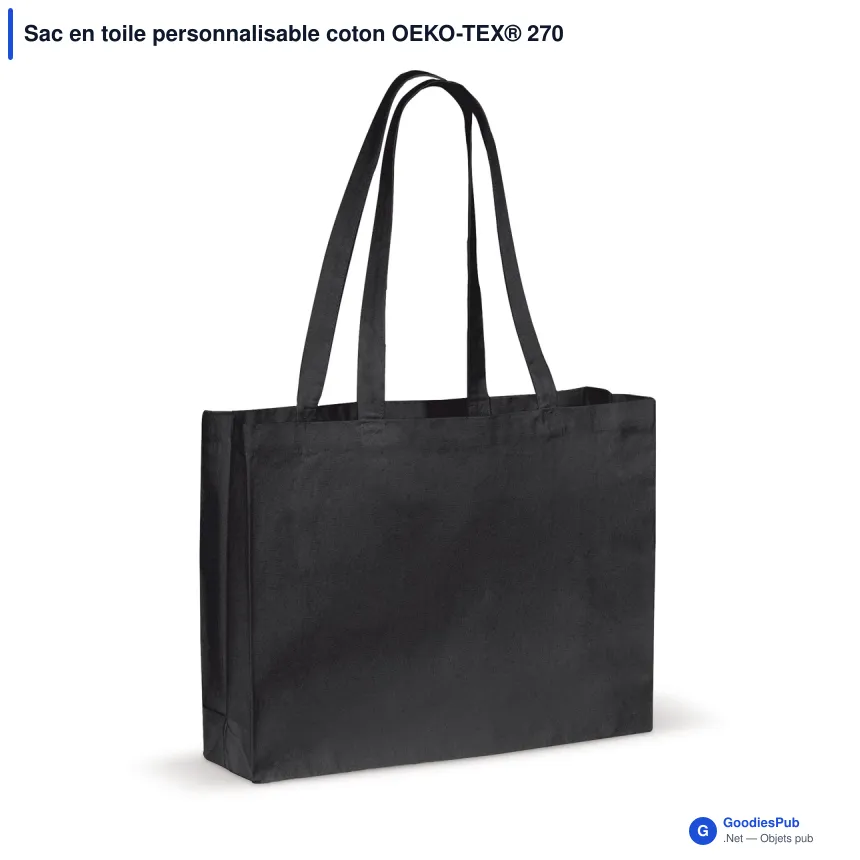 Sac en toile personnalisable coton OEKO-TEX® 270 g/m² 45x10x33 cm avec logo - Couleurs - Image 4