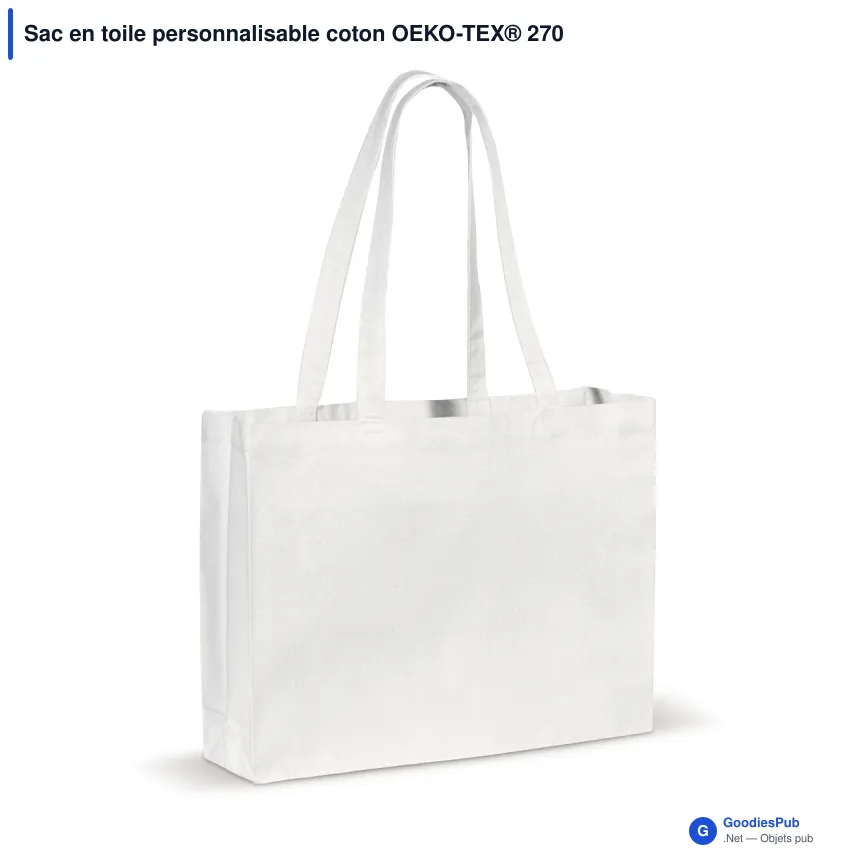 Sac en toile personnalisable coton OEKO-TEX® 270 g/m² 45x10x33 cm avec logo - Couleurs - Image 5