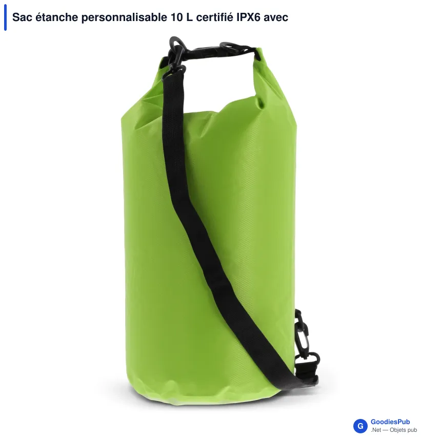 Sac étanche personnalisable 10 L certifié IPX6 avec logo - Ripstop - Image 2
