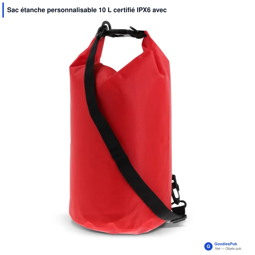 Sac étanche personnalisable 10 L certifié IPX6 avec logo - Ripstop - Image 3