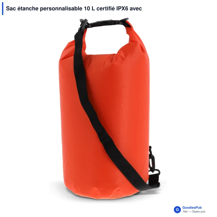 Sac étanche personnalisable 10 L certifié IPX6 avec logo - Ripstop - Image 4