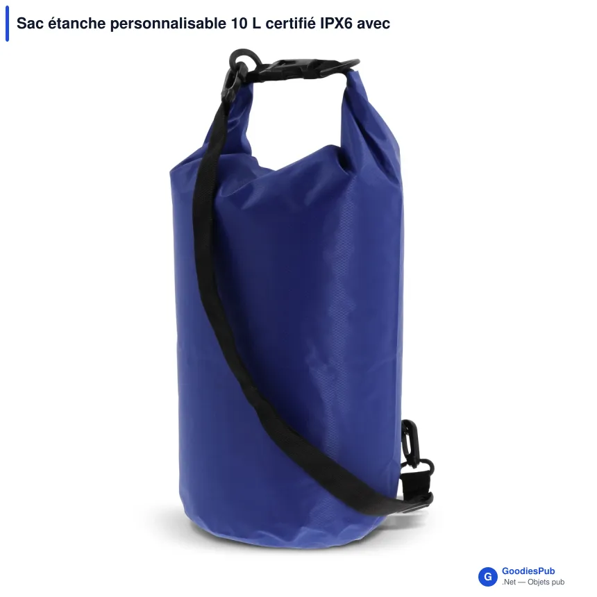 Sac étanche personnalisable 10 L certifié IPX6 avec logo - Ripstop - Image 5