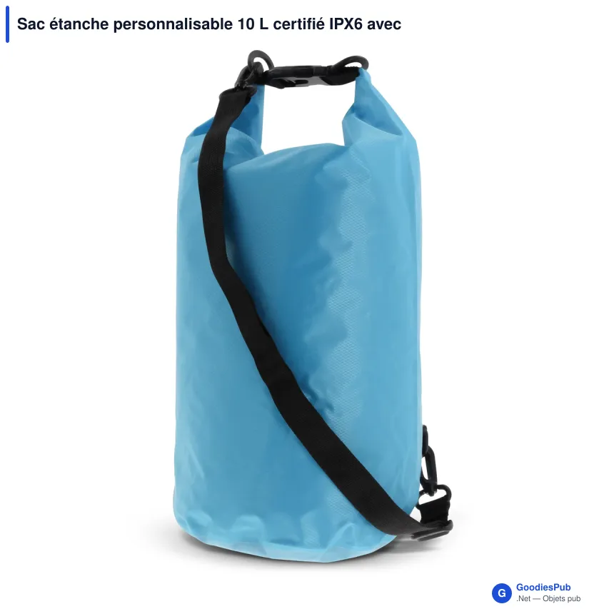 Sac étanche personnalisable 10 L certifié IPX6 avec logo - Ripstop - Image 6