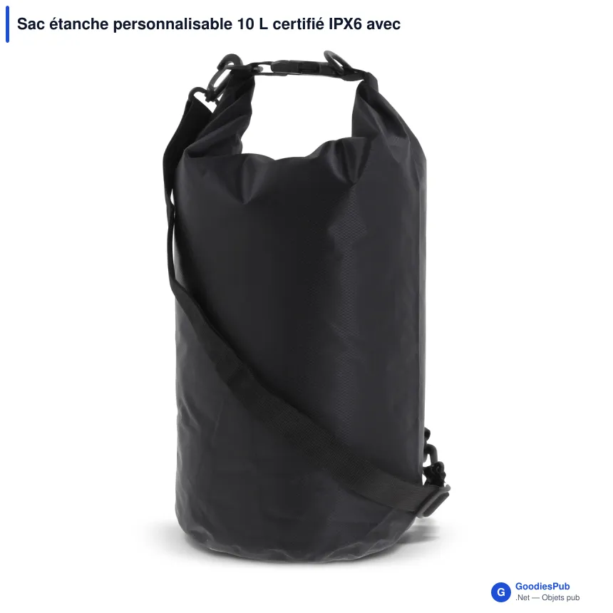 Sac étanche personnalisable 10 L certifié IPX6 avec logo - Ripstop - Image 7