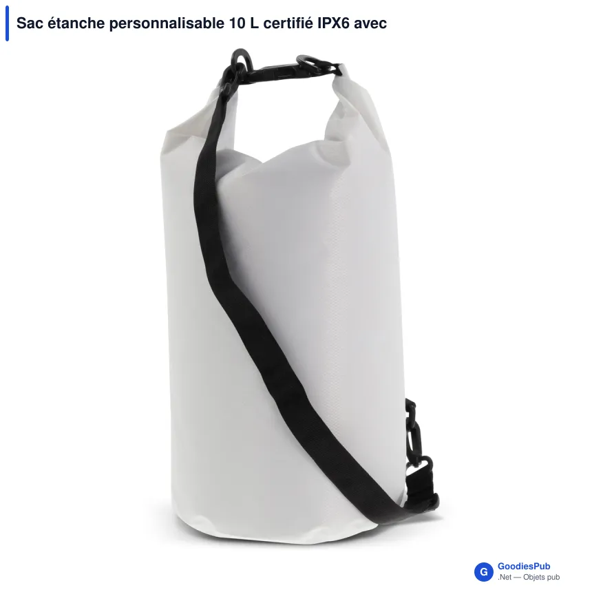 Sac étanche personnalisable 10 L certifié IPX6 avec logo - Ripstop - Image 8