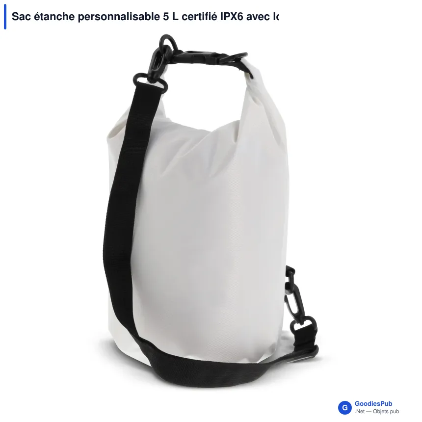 Sac étanche personnalisable 5 L certifié IPX6 avec logo - Ripstop - Image 2