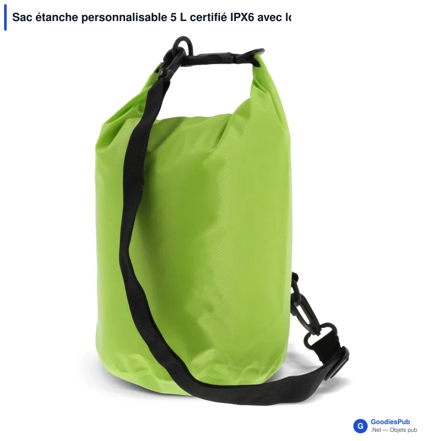 Sac étanche personnalisable 5 L certifié IPX6 avec logo - Ripstop - Image 3