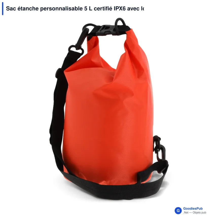 Sac étanche personnalisable 5 L certifié IPX6 avec logo - Ripstop - Image 4