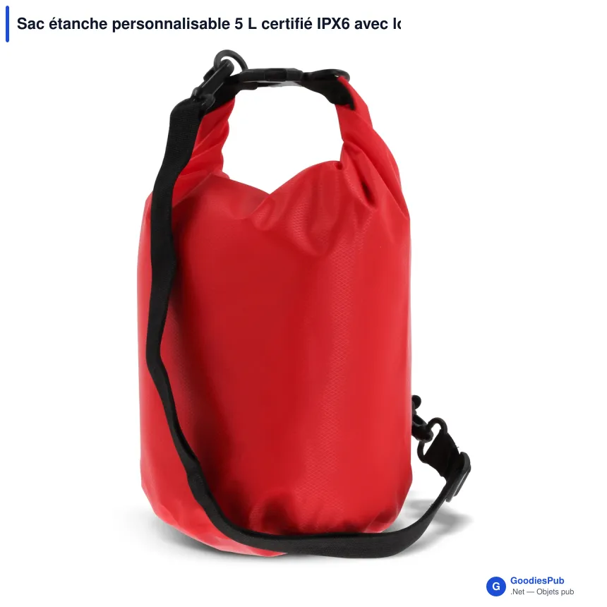 Sac étanche personnalisable 5 L certifié IPX6 avec logo - Ripstop - Image 5