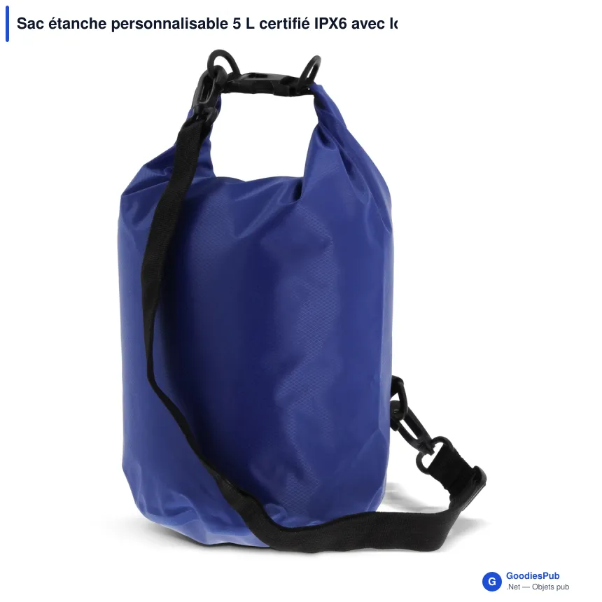 Sac étanche personnalisable 5 L certifié IPX6 avec logo - Ripstop - Image 6