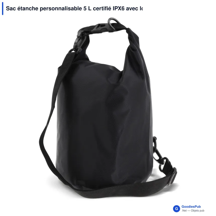 Sac étanche personnalisable 5 L certifié IPX6 avec logo - Ripstop - Image 8