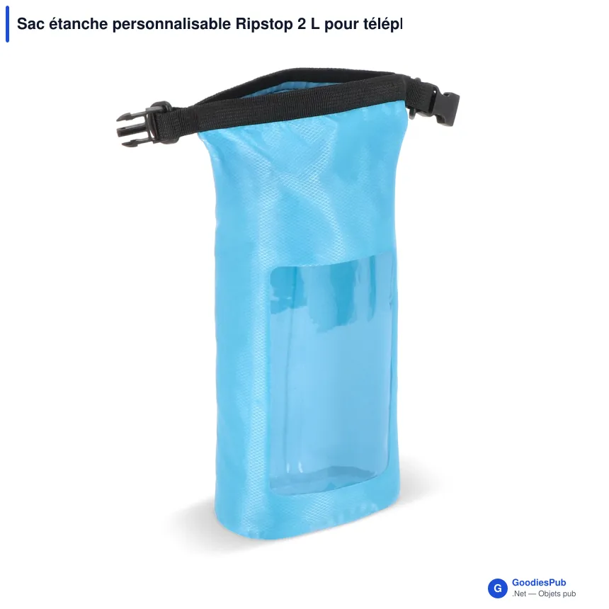 Sac étanche personnalisable Ripstop 2 L pour téléphone avec logo - IPX6 - Image 2
