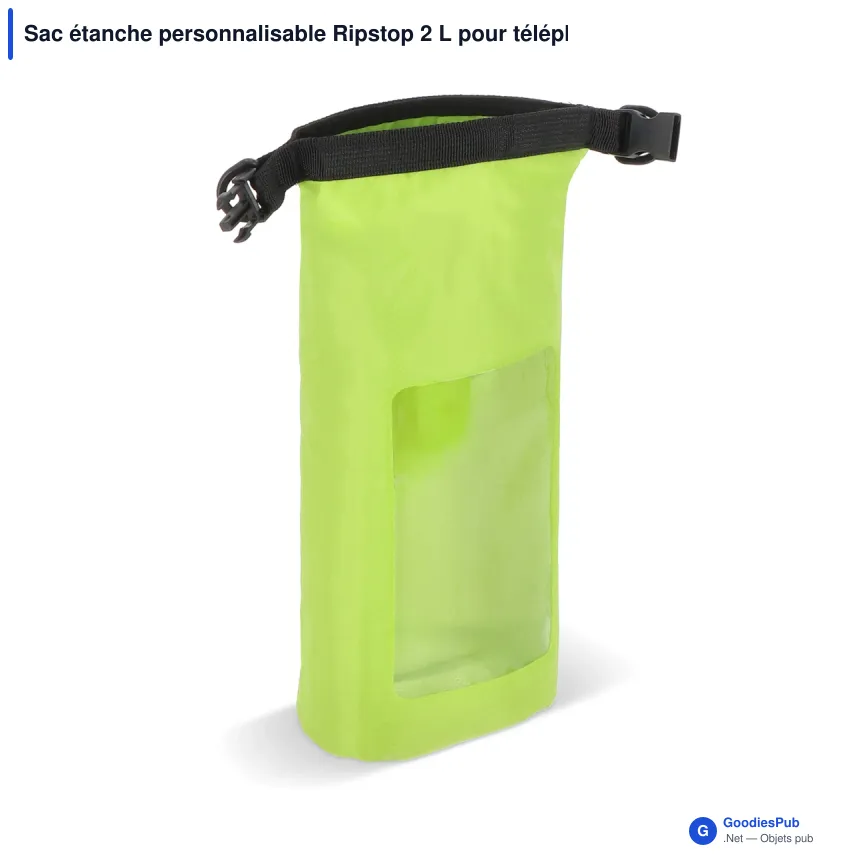 Sac étanche personnalisable Ripstop 2 L pour téléphone avec logo - IPX6 - Image 4