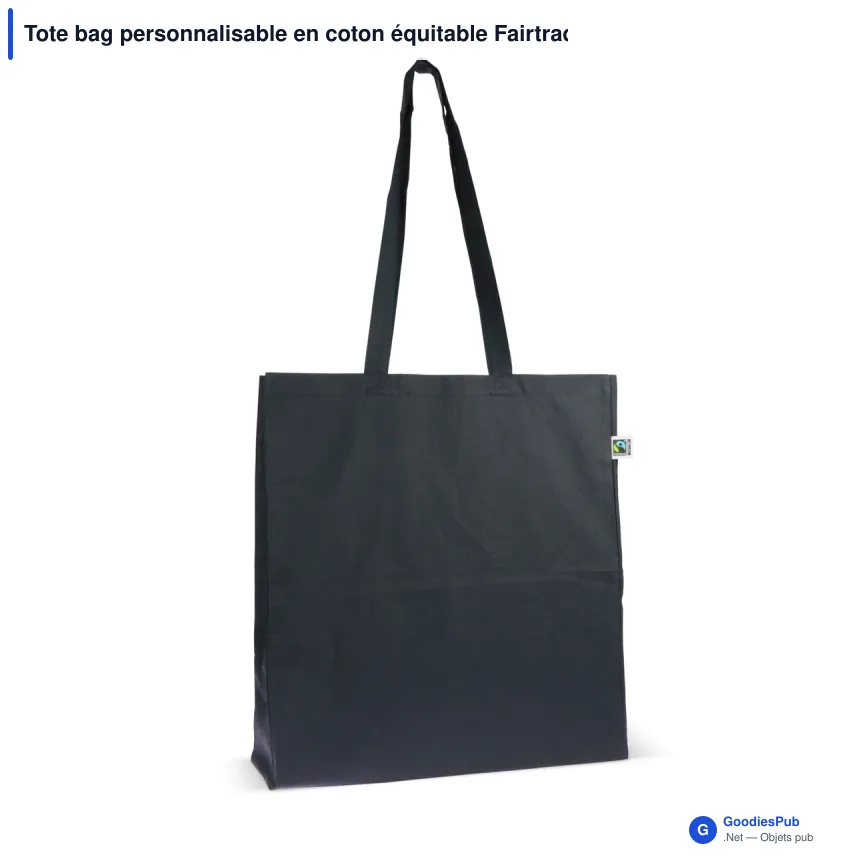 Tote bag personnalisable en coton équitable Fairtrade 38x10x42 cm avec logo - Couleurs - Image 3
