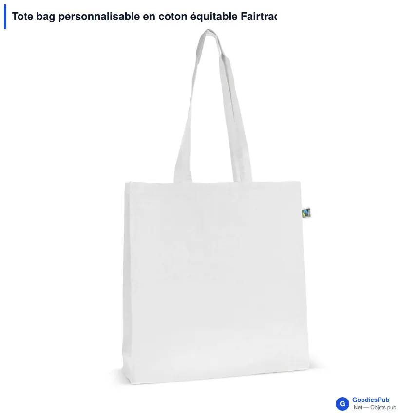 Tote bag personnalisable en coton équitable Fairtrade 38x10x42 cm avec logo - Couleurs - Image 5