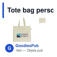 Tote bag personnalisable en coton équitable Fairtrade 38x10x42 cm avec logo - Écru - Miniature 1