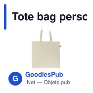 Tote bag personnalisable en coton équitable Fairtrade 38x42 cm avec logo - Écru - Miniature 2
