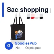Sac shopping personnalisable en coton équitable coloré avec logo - 270 g/m² - Miniature 1
