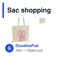 Sac shopping personnalisable en coton équitable 270 g/m² avec logo - Écru - Miniature 1