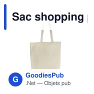 Sac shopping personnalisable en coton équitable 270 g/m² avec logo - Écru - Miniature 2