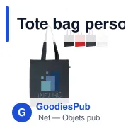 Tote bag personnalisable en coton équitable Fairtrade 38x42 cm avec logo - Couleurs - Miniature 1