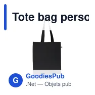 Tote bag personnalisable en coton équitable Fairtrade 38x42 cm avec logo - Couleurs - Miniature 2