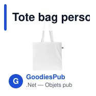 Tote bag personnalisable en coton équitable Fairtrade 38x42 cm avec logo - Couleurs - Miniature 3