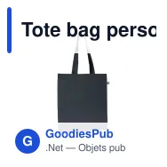 Tote bag personnalisable en coton équitable Fairtrade 38x42 cm avec logo - Couleurs - Miniature 4