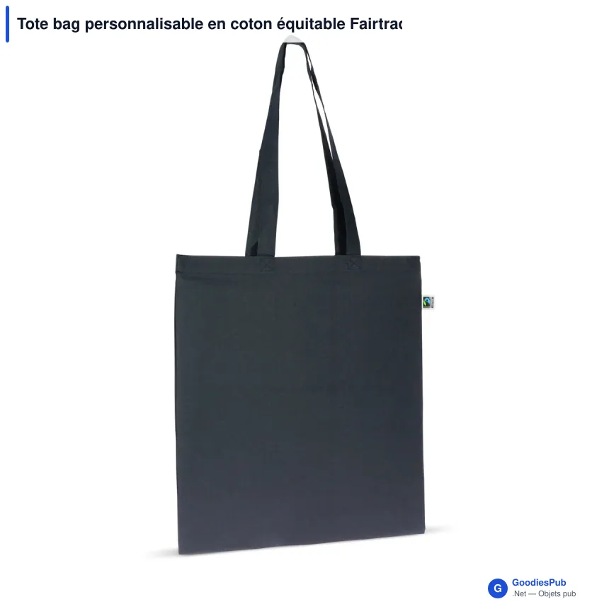 Tote bag personnalisable en coton équitable Fairtrade 38x42 cm avec logo - Couleurs - Image 4