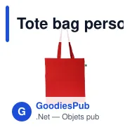 Tote bag personnalisable en coton équitable Fairtrade 38x42 cm avec logo - Couleurs - Miniature 5